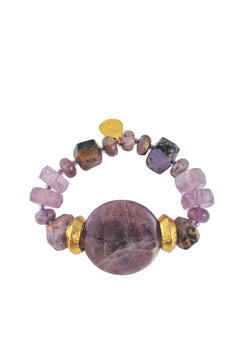 Amethyst Gold Accent Stretch Bracelet