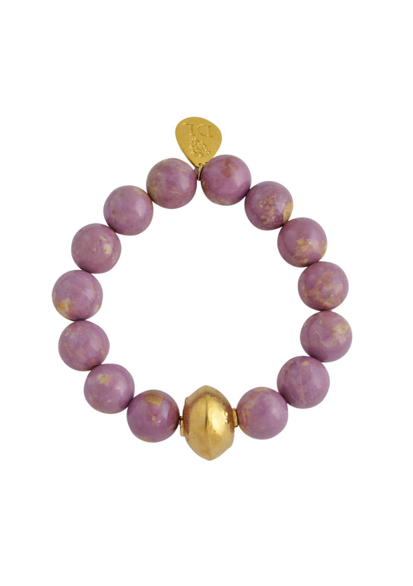 Lavender Gold Accent Stretch Bracelet