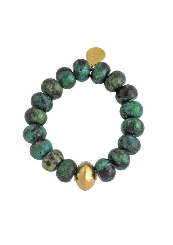 Devon Leigh Green Chrysocolla Stone Beaded Stretch Bracelet