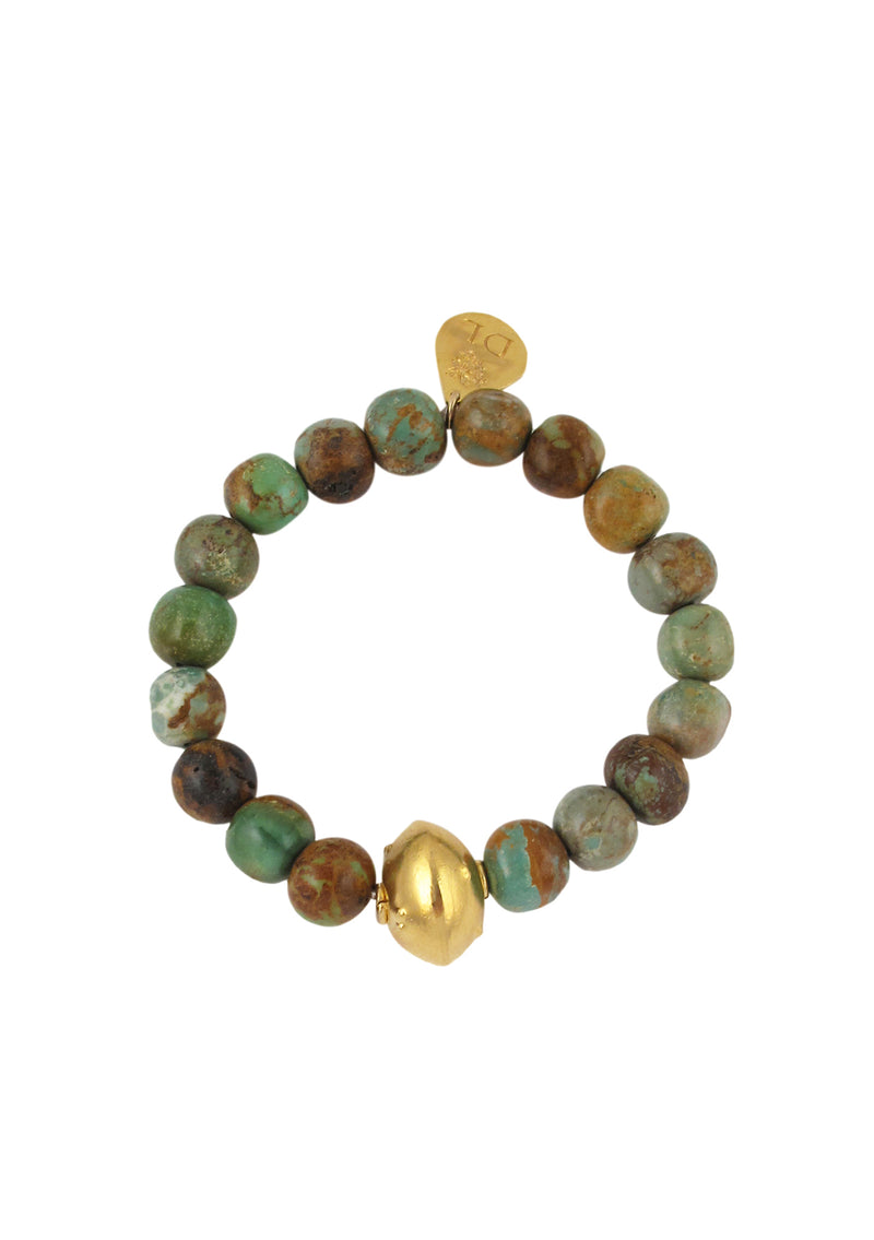 Turquoise Gold Accent Stretch Bracelet