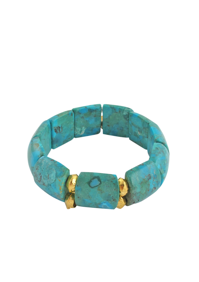Turquoise Gold Accent Stretch Bracelet