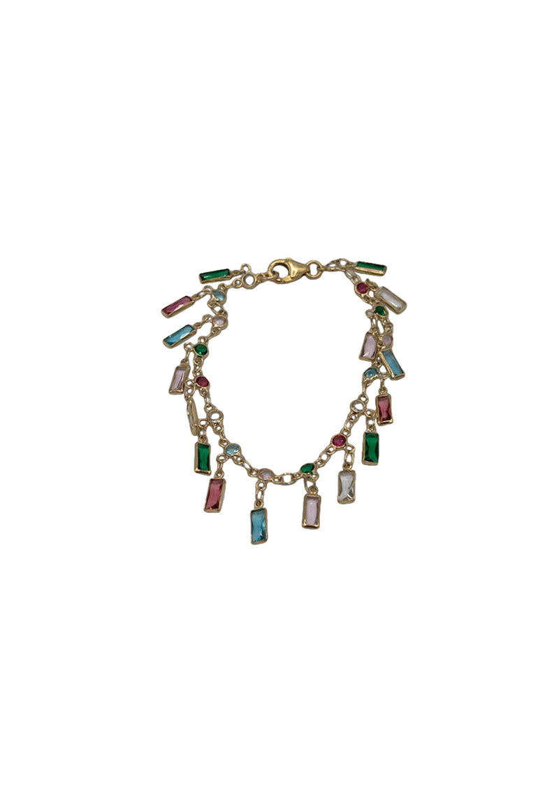 Multicolor Crystal Charm Bracelet