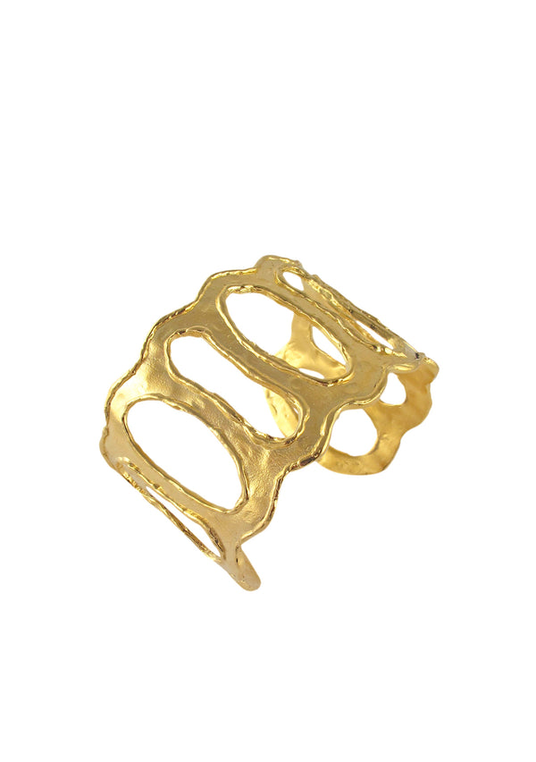 Gold Textured Open Cuff