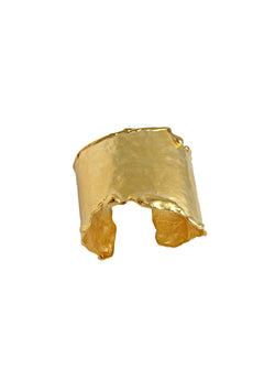 Hammered Rough Edge Gold Cuff