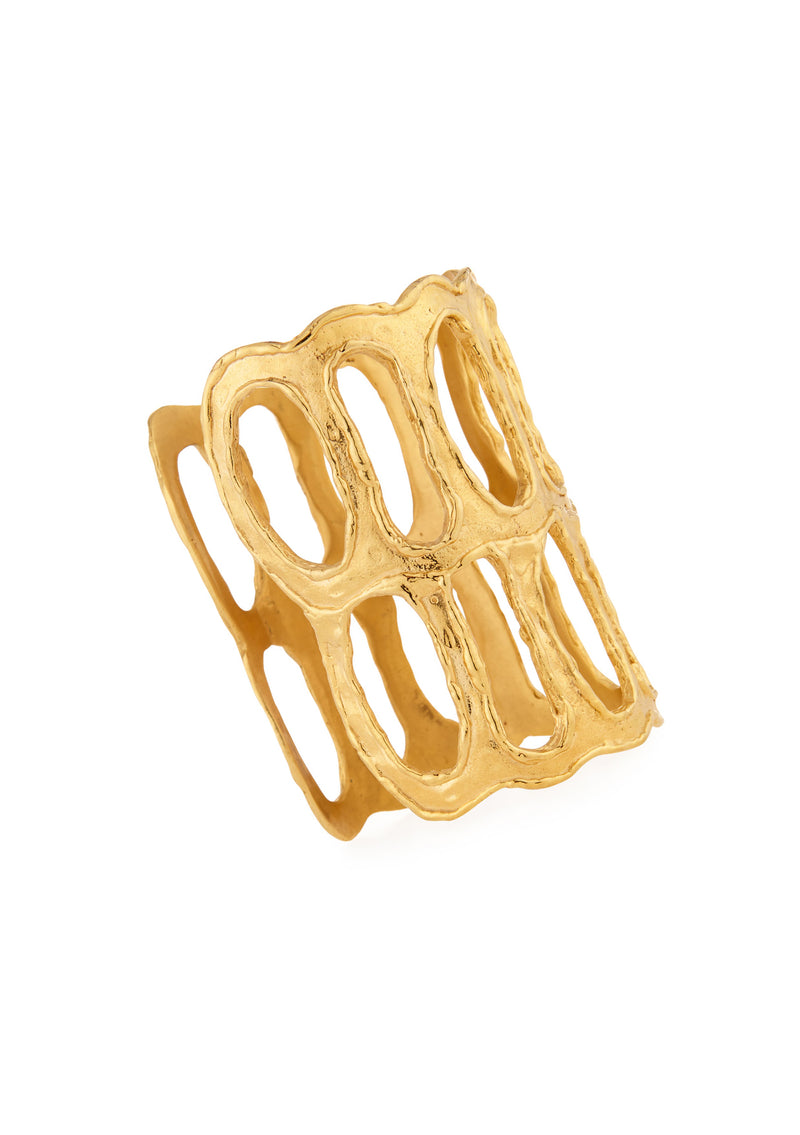 Gold Textured Double Cuff