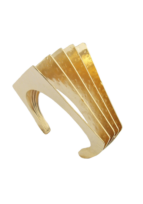 Gold Hammered Fan Cuff