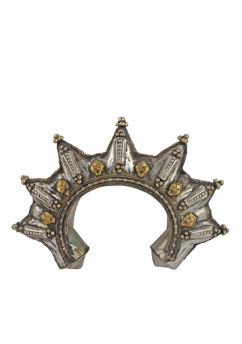 Antiqued Brass Spike Cuff