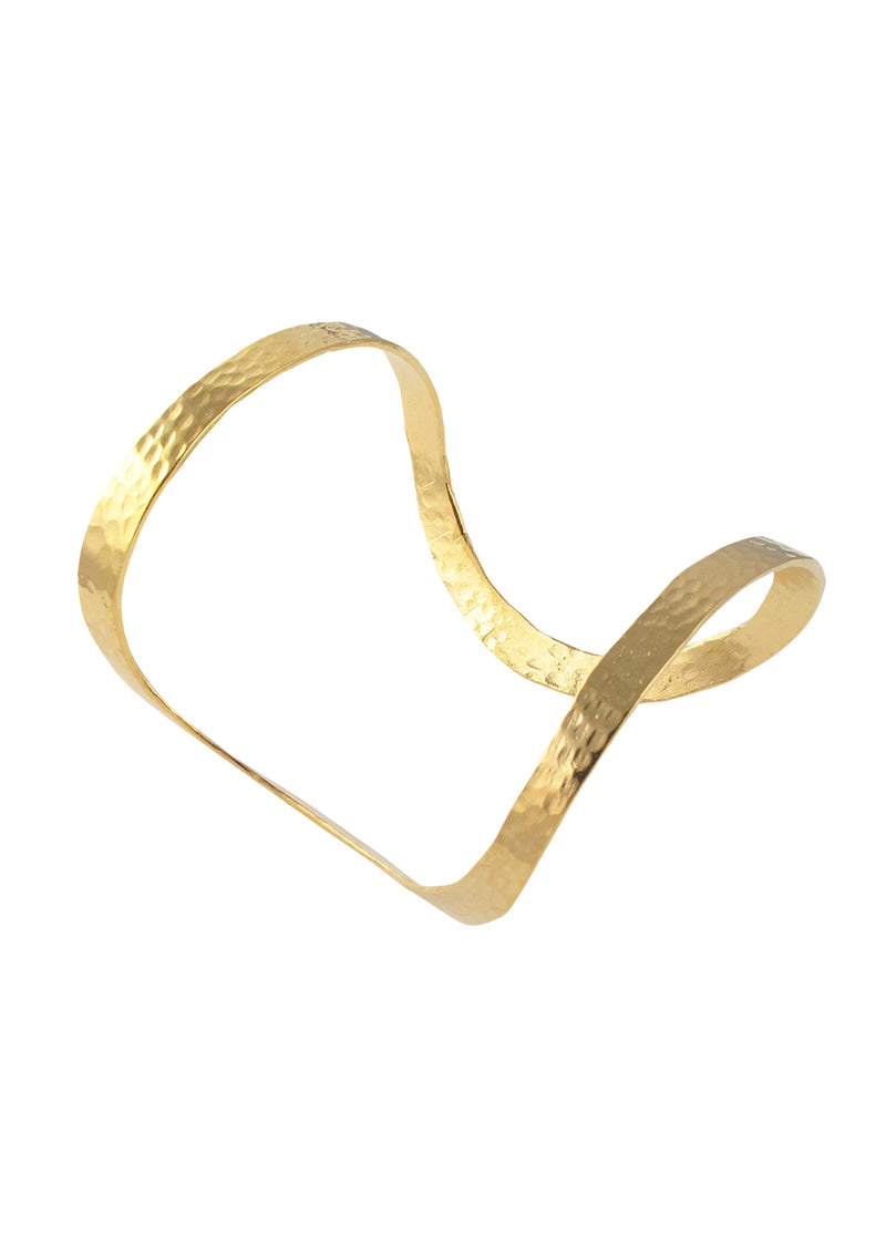 Gold Hammered Open Cuff