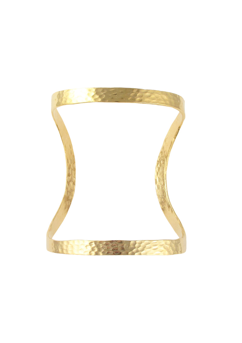 Gold Hammered Open Cuff