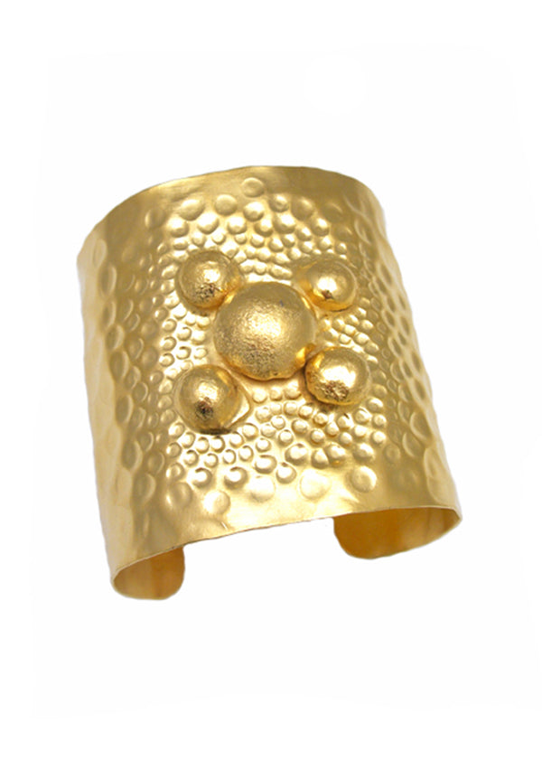 Gold Hammered Bubble Cuff