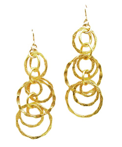 Textured Multi Circle Earrings