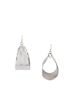 Rhodium Hammered Small Hoop Earrings