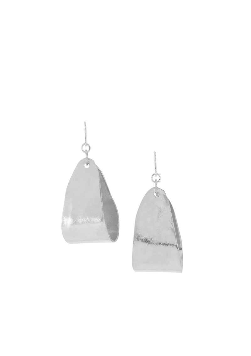 Rhodium Hammered Small Hoop Earrings