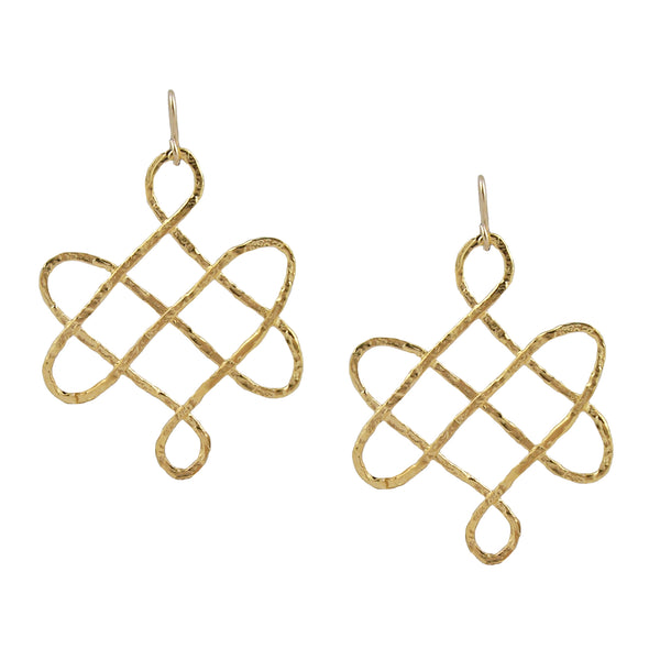 Small Gold Trellis Earrings
