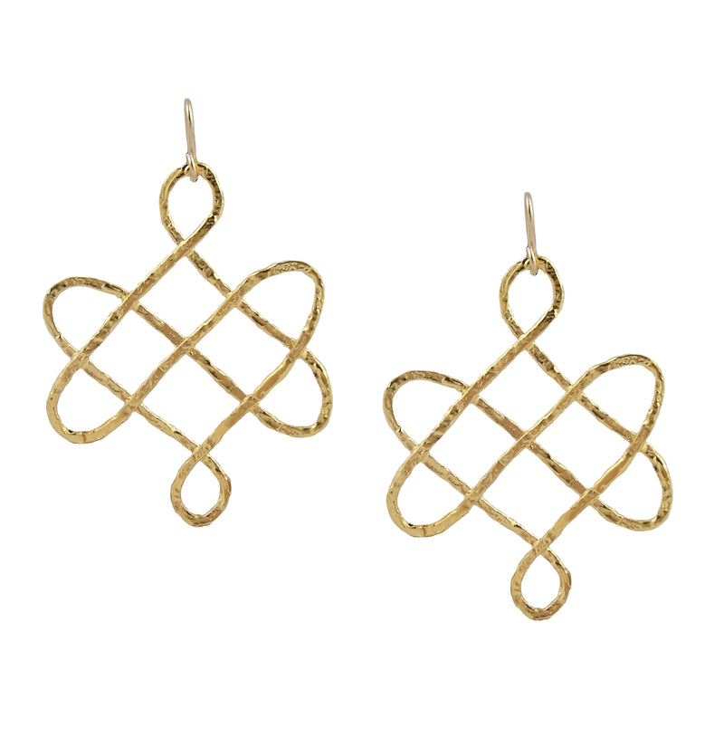 Small Gold Trellis Earrings