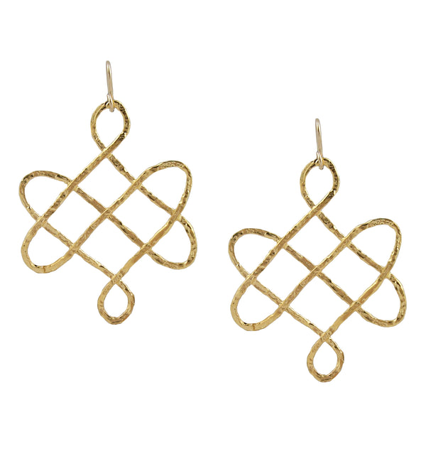 Small Gold Trellis Earrings