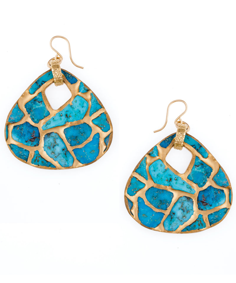 Copper Infused Turquoise Drop Earrings