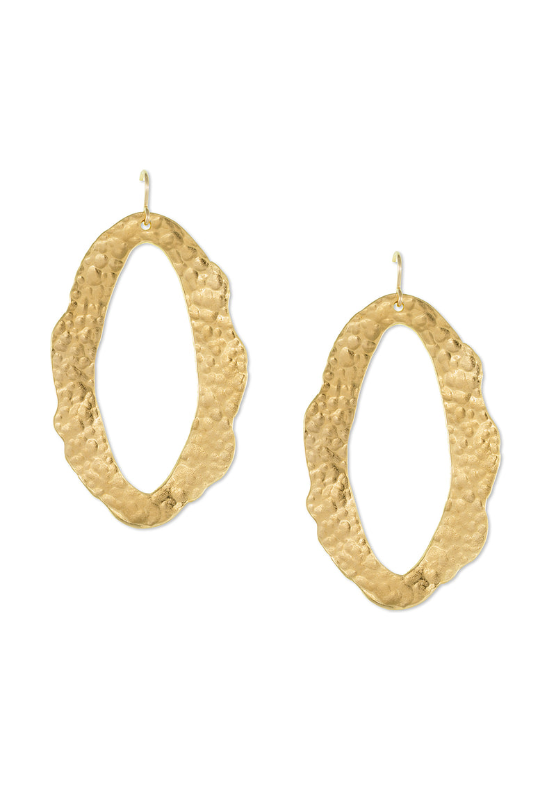 Large Gold Hammered Earrings