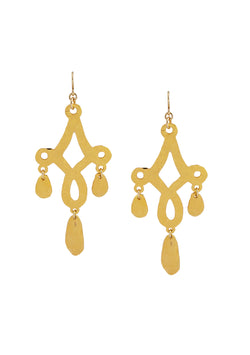 Hammered Gold Multi Drop Earrings