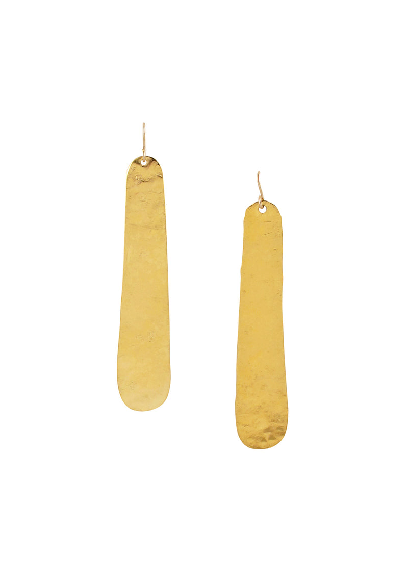 Hammered Gold Bar Earrings