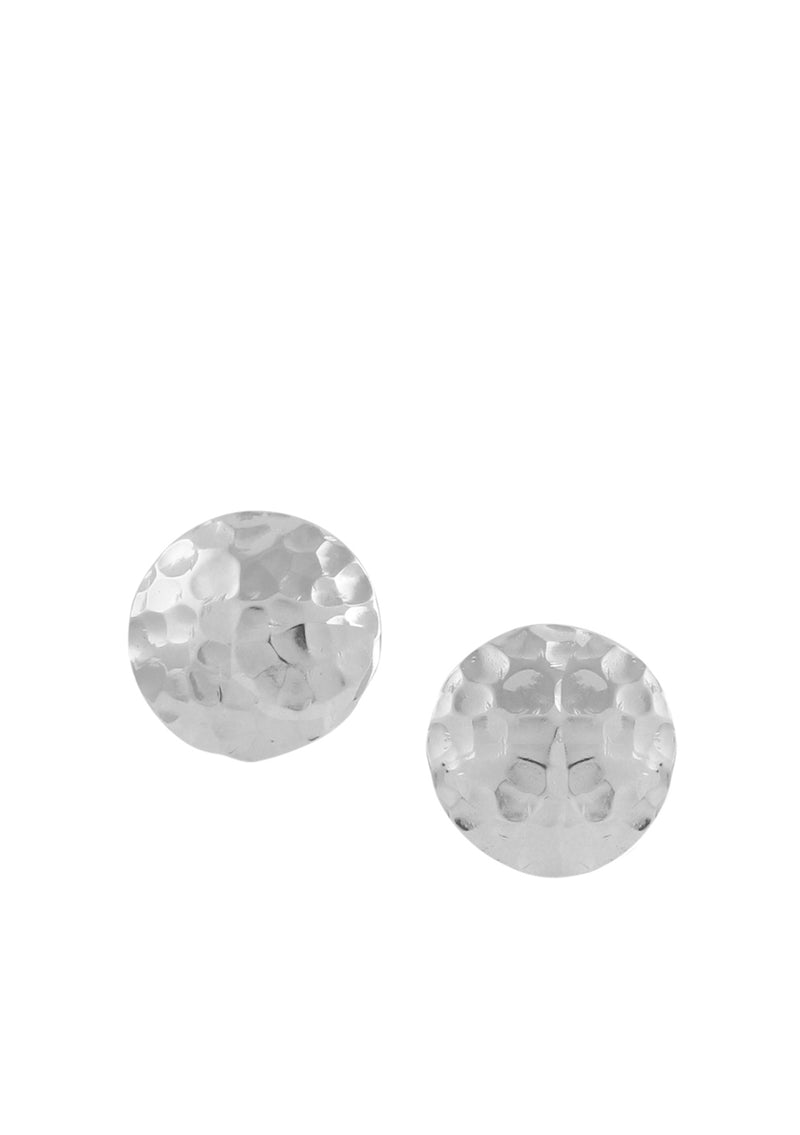 Hammered Rhodium Clip-On Earrings