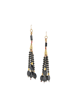 Black Onyx Tassel Earrings