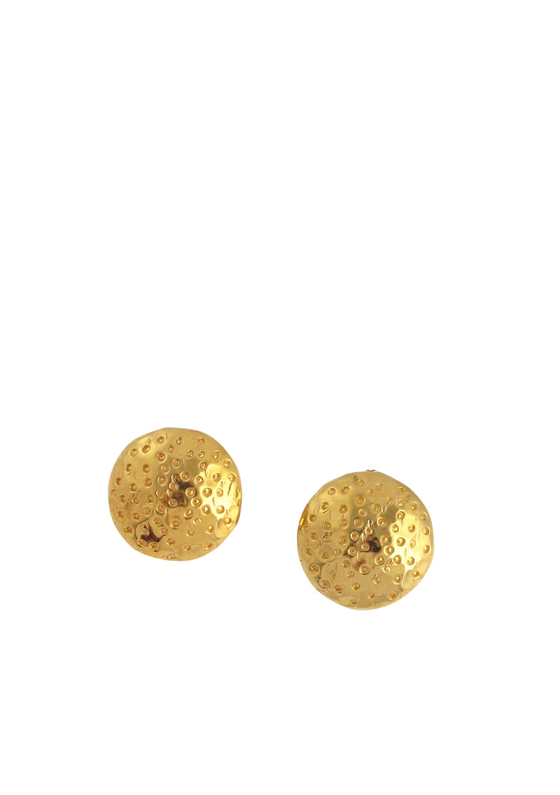 Textured Gold Clip-On Earrings