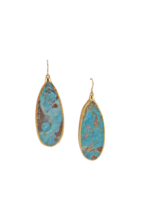 Ocean Jasper in Gold Foil Earrings