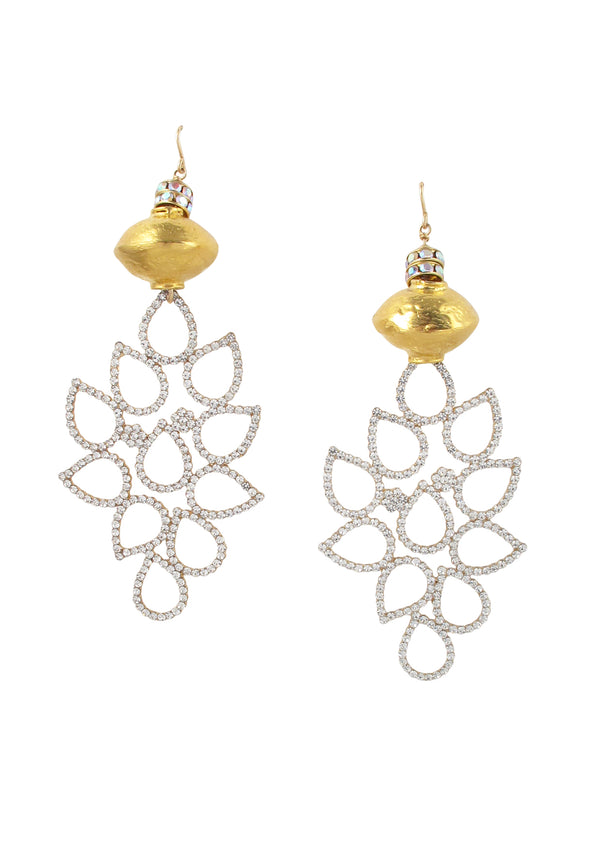Gold Accent Diamond Illusion Earrings