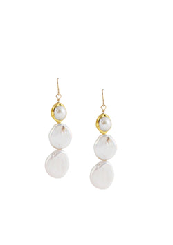 Freshwater Pearl Bezel Drop Earrings