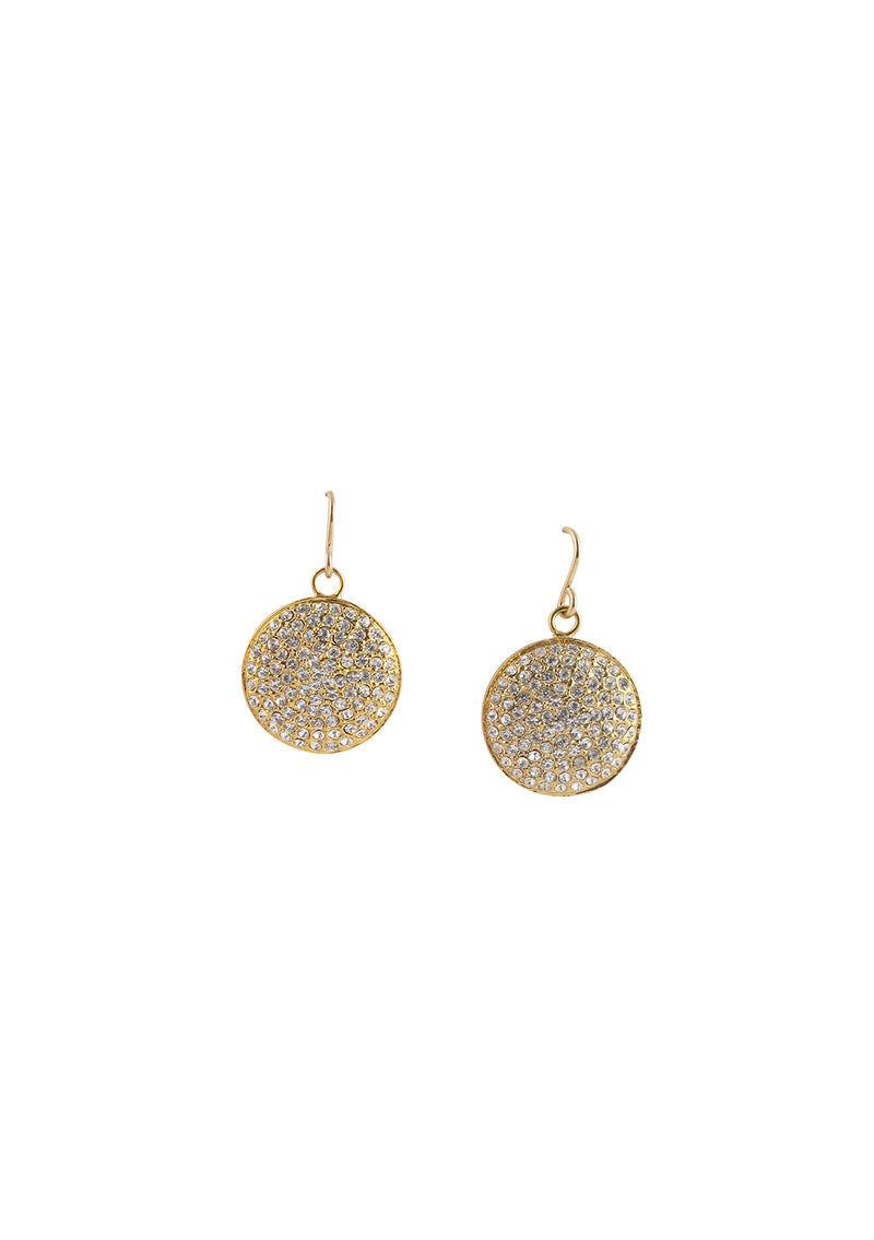 Diamond Illusion Gold Coin Earrings