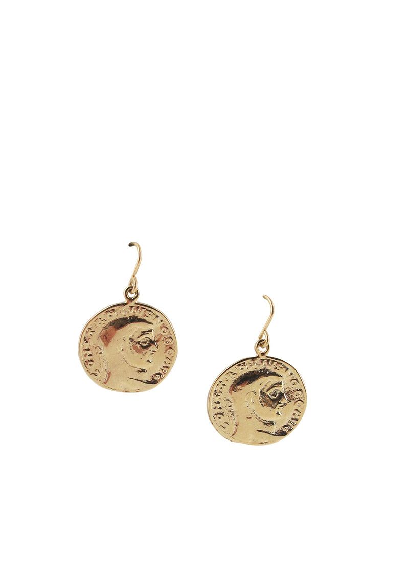 Small Gold Coin Earrings