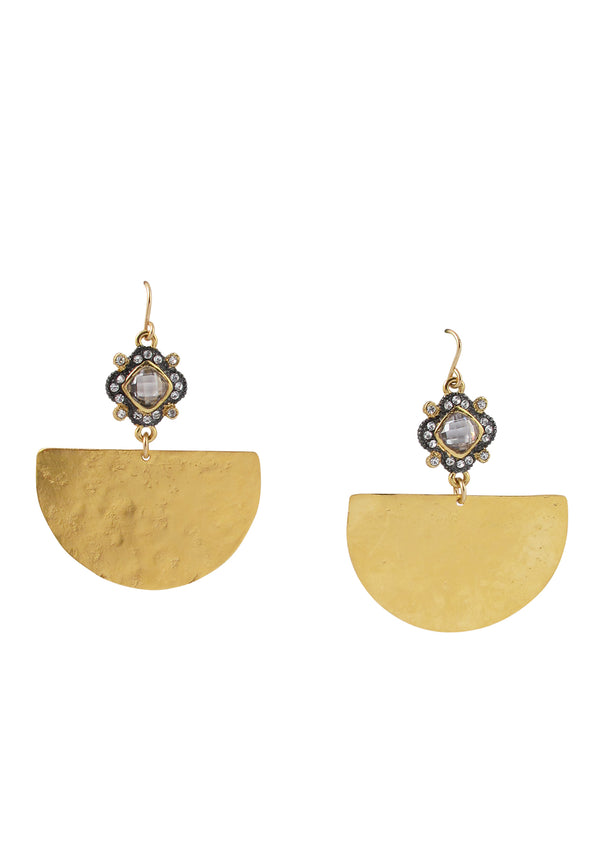 Diamond Illusion Gold Wedge Earrings