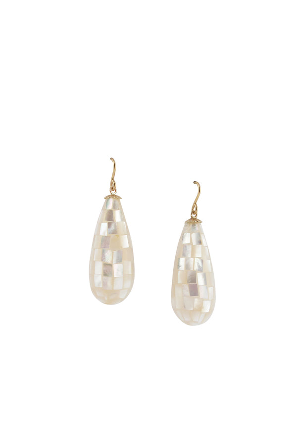 Mother of Pearl Mosaic Drop Earrings