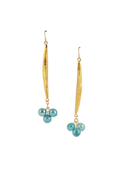 Iridescent Agate Gold Stick Earrings
