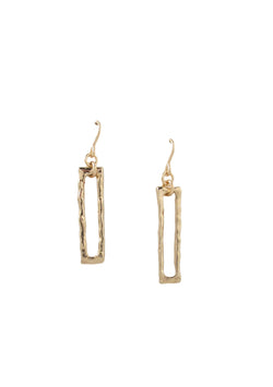 Textured Gold Slit Dangle Earrings