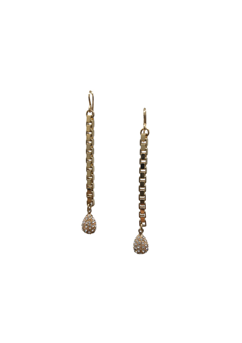 Diamond Illusion Gold Drop Earrings