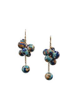 Lapis Turquoise Spiny Oyster Drop Earrings