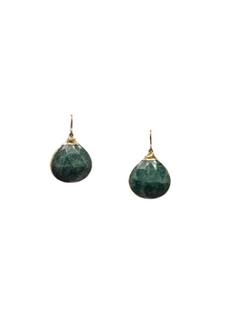 Chrysocolla in Gold Foil Earrings