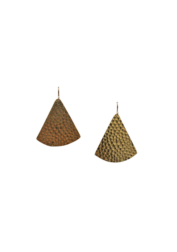 Hammered Gold Triangle Earrings