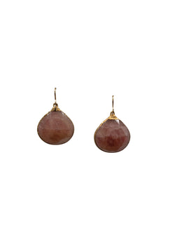 Plum Quartz in Gold Foil Earrings