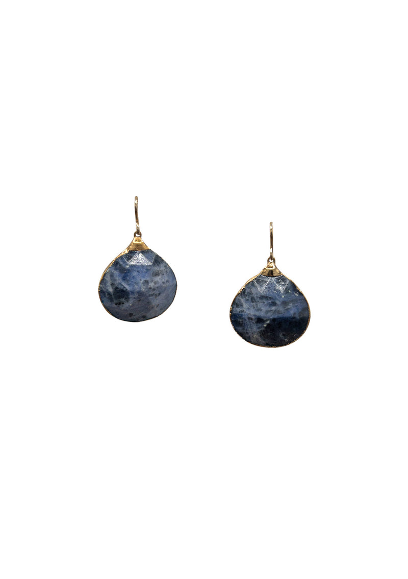 Lapis in Gold Foil Earrings