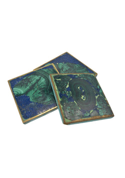 Set of Copper Infused Malachite Coasters
