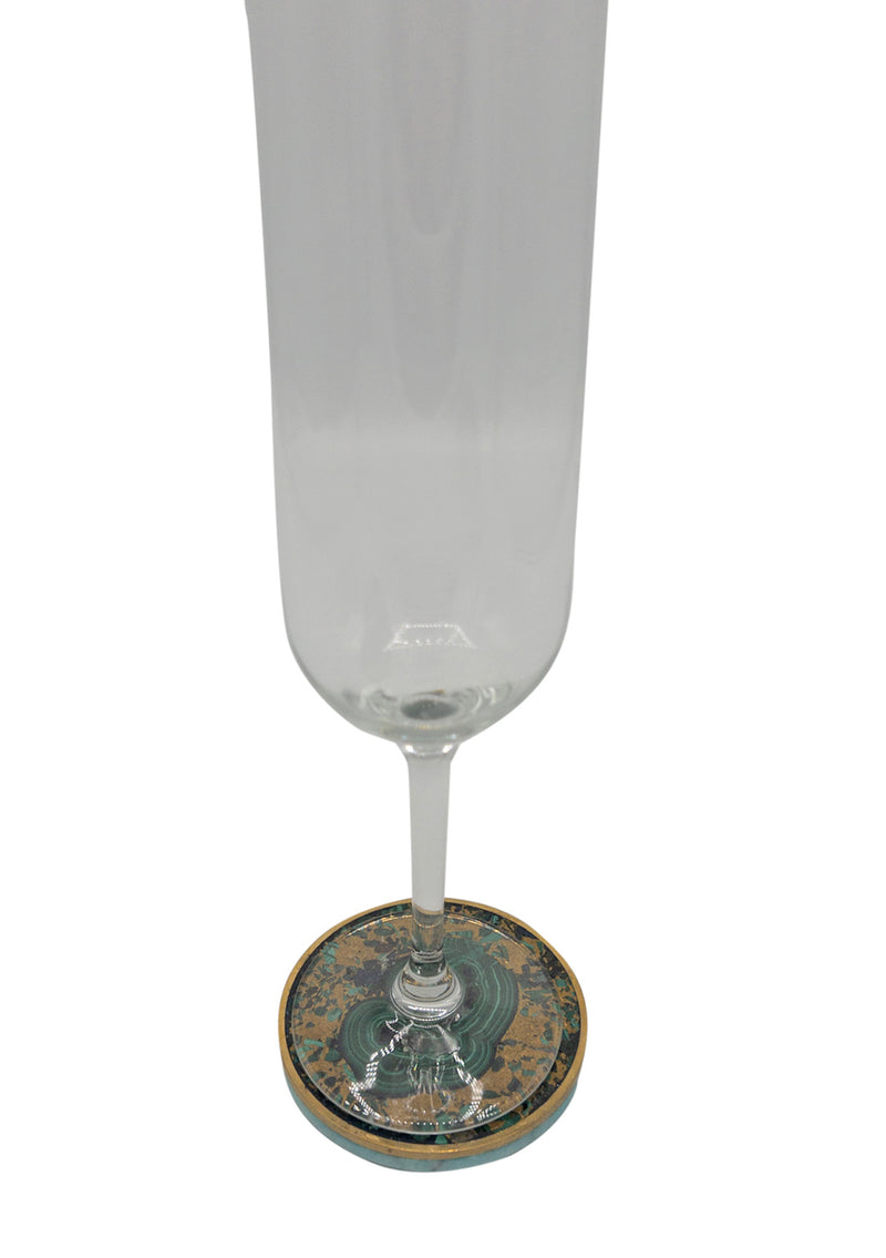 Set of Round Malachite Coasters