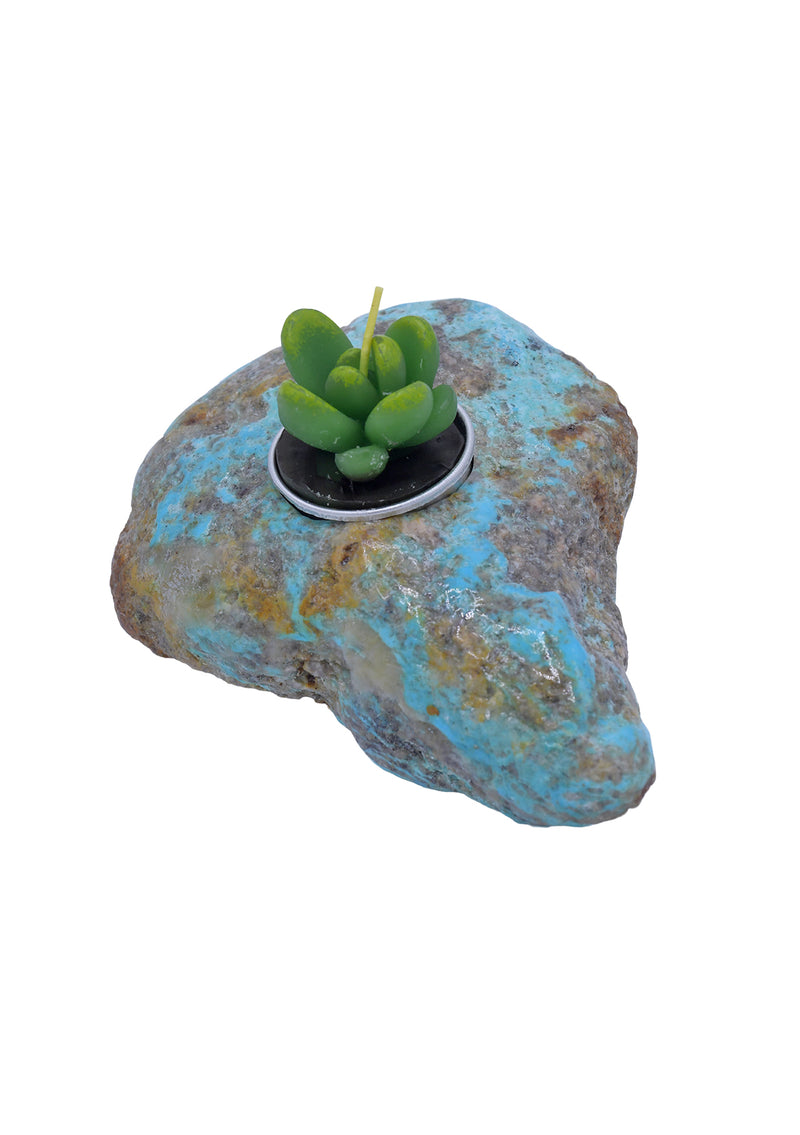 Raw Turquoise Candle Holder