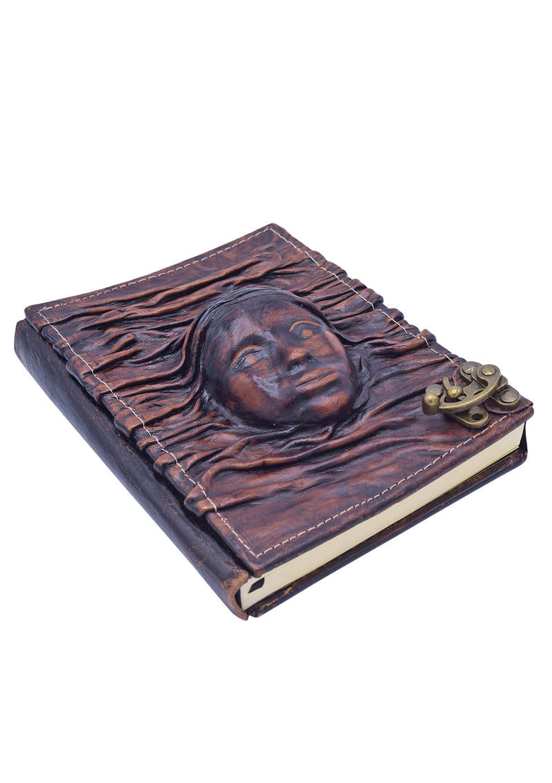Face Carved Leather Journal