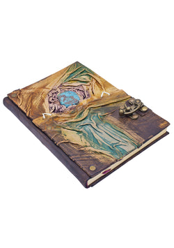 Raw Turquoise Colored Leather Journal