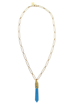 Turquoise Pendant Gold Necklace