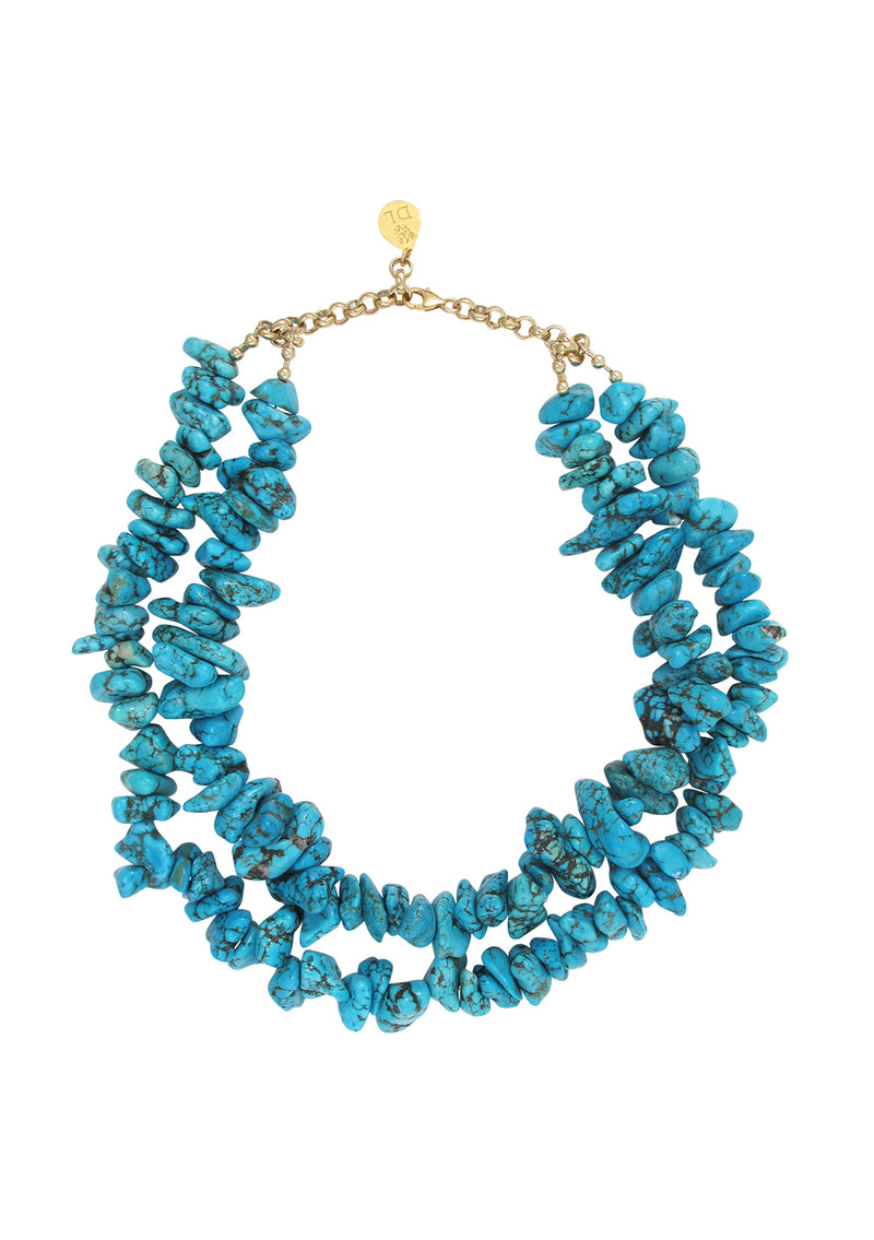 Double Strand Turquoise Nugget Necklace