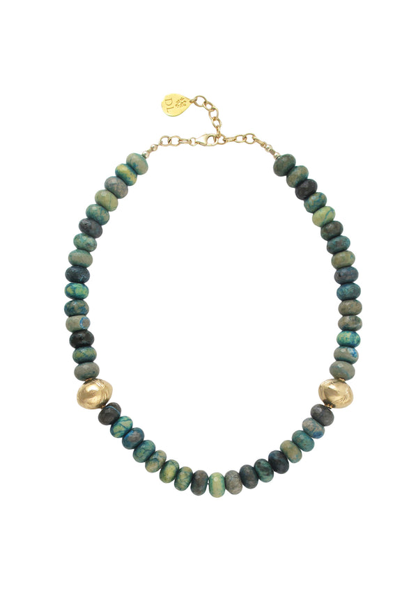 Chrysocolla Gold Accent Necklace